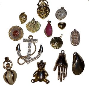 Lot of Gold Tone Pendants for Jewelry Making
